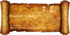 Kaufer Elmár névjegykártya